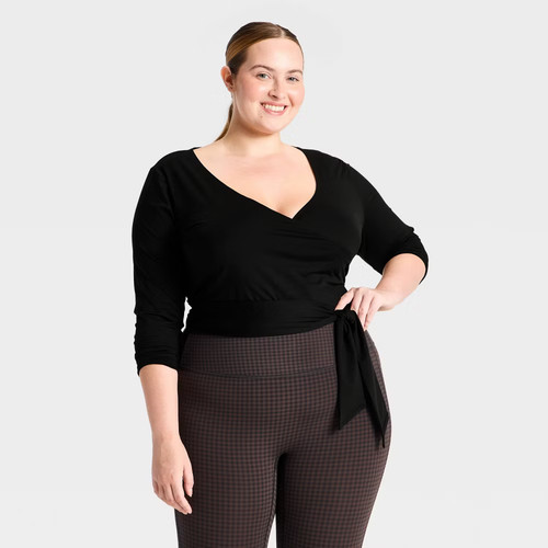 Women knit long sleeve wrap - knit,