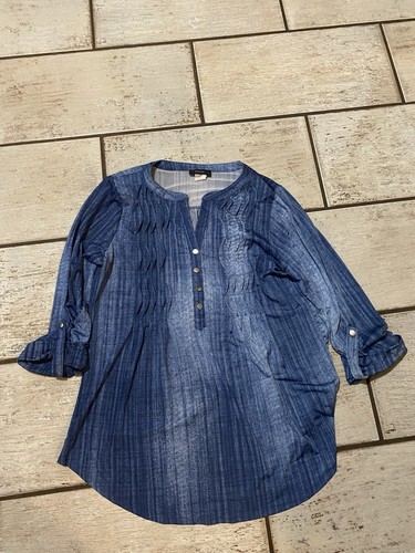 Women blue print top - women’s, size
