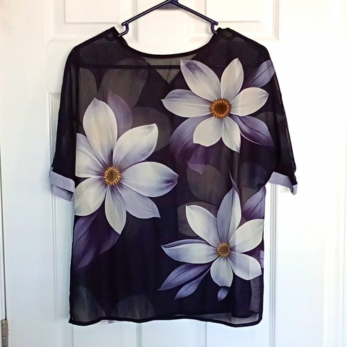 Sheer floral blouse - sheer, elegant