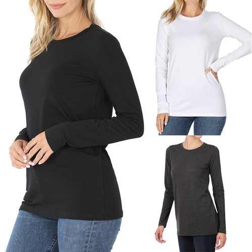 Womens cotton shirt crew - t-shirt,