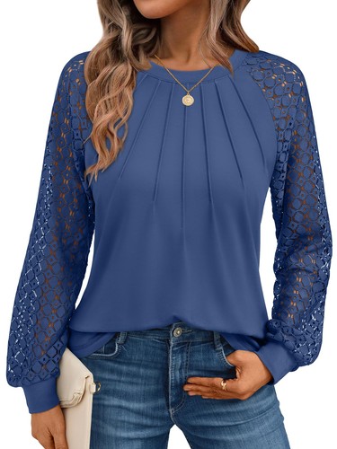 Women long sleeve lace tops - long,