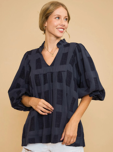 Umgee navy checkered jacquard - umgee,