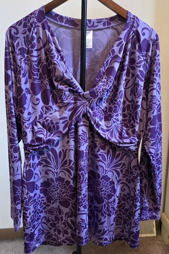 Purple floral twist front long - floral,